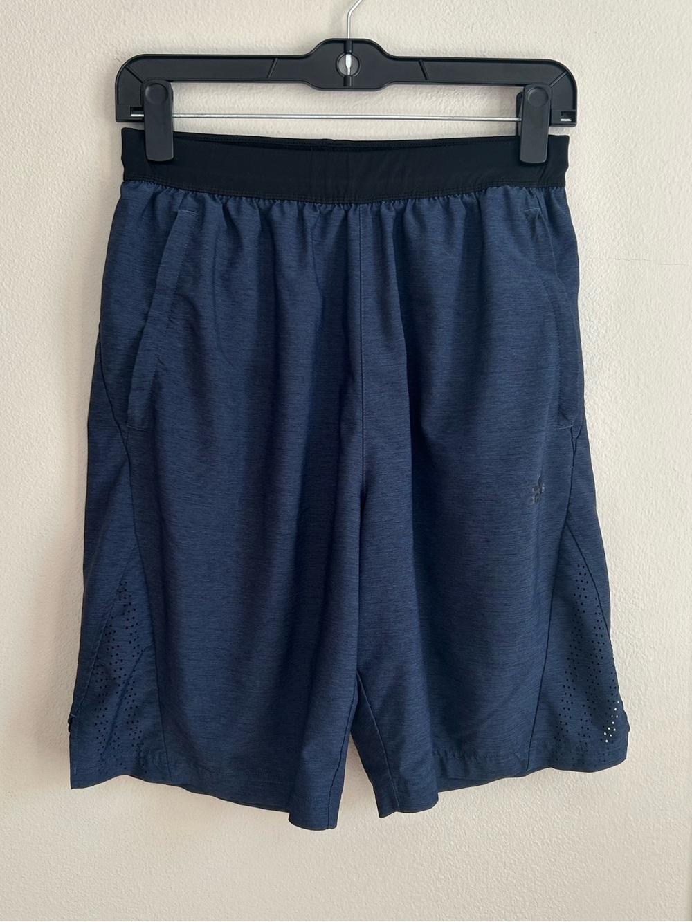 Adidas Navy Blue Axis Woven Basketball Shorts Perforated Elastic Waist Size M